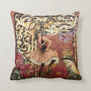 Coussin Collage gitan rose de Français de danseur de cru