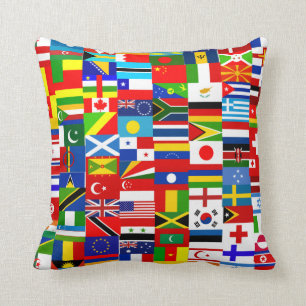 Coussin Collage international du World Wide Flag