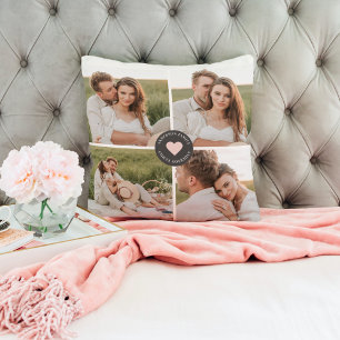 Coussin Collage moderne Cadeau photo de famille personnali