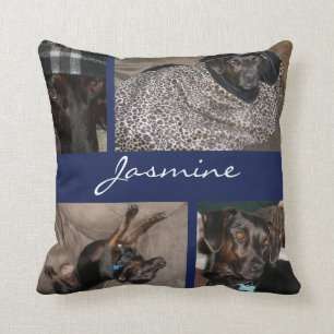 Coussin Collage moderne de photo d'animal familier de