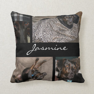 Coussin Collage moderne de photo d'animal familier décor