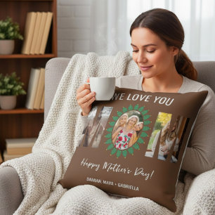 Coussin Collage MOM Personnalisé avec Noms - Naiss