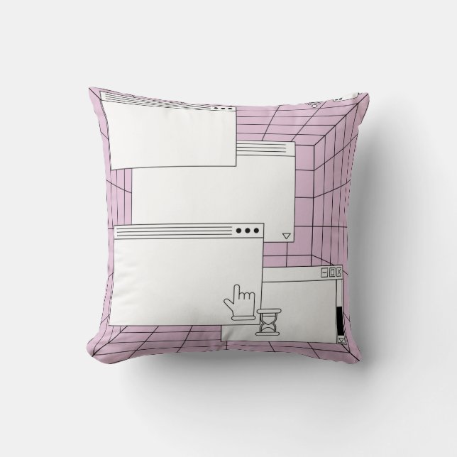 Coussin Collage of user interface elements. Cyberpunk and  (Recto)