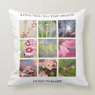 Coussin Collage personnalisé de photos avec votre texte
