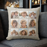 Coussin Collage photo avec 9 photos carrés - Taupe<br><div class="desc">Créez votre propre oeuvre. Utilisez vos photos carrés ou Instagram sans cadres sur celle-ci ! Ajoutez vos photos et instantanés préférés à cette bande pour un garde-mémoire amusant. Une façon artistique d'afficher vos meilleures photos de partage.</div>