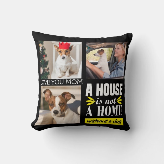 Coussin Collage photo avec trois photos et citation de chi (Recto)