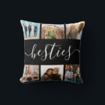 Coussin Collage photo Besties Friend<br><div class="desc">Créez le cadeau parfait pour votre bestie. Ajoutez vos moments de photo préférés à cet oreiller de lancer et couleur personnalisée pour un cadeau de beauté personnalisé.</div>
