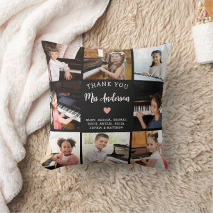 Coussin Collage photo cadeau de l'enseignant de musique Co