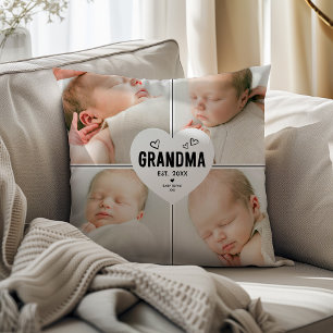 Coussin Collage photo Cœur de Mamie 4