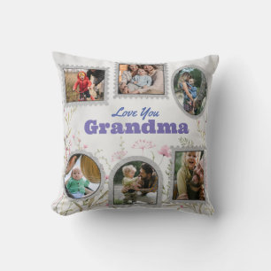 Coussin Collage photo customisé et citation mémorable