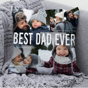 Coussin Collage photo de Best Dad Ever