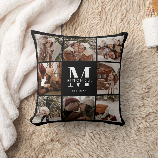 Coussin Collage photo de famille simple et moderne | Cadea (Couverture)
