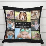 Coussin Collage photo de la meilleure tante au monde en no<br><div class="desc">Offrez à la meilleure tante du monde un amusant coussin photo collage personnalisé qu'elle chérira. Vous pouvez personnaliser avec huit photos de nièces, neveux, autres membres de la famille, animaux domestiques, etc, customiser l'expression "Meilleure tante du monde" et si elle est appelée "Tante", "Tia", etc, et ajouter des noms comme...</div>