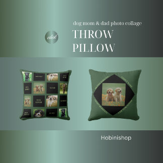 Coussin collage photo de la mère du chien