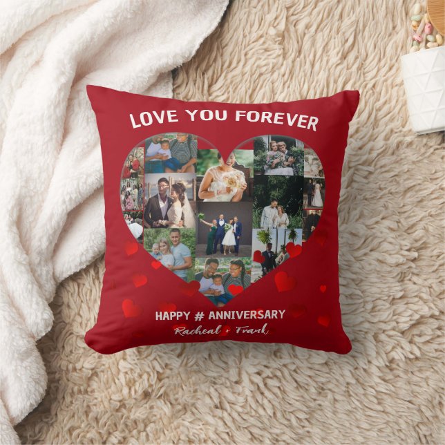 Coussin Collage photo de l'anniversaire de mariage personn (Couverture)