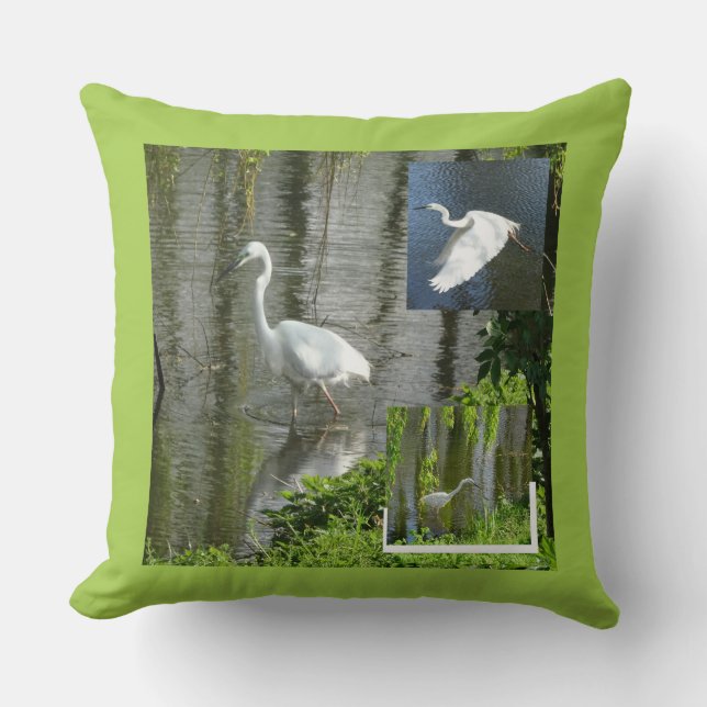 Coussin Collage photo Egrets Pillow (Recto)