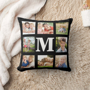 Coussin Collage photo Famille Moderne 8 Noir et Blanc