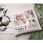 Coussin Collage Photo & Grand-Mère Cuisine Toujours Ouvert<br><div class="desc">Vous cherchez le cadeau parfait pour votre grand-mère, ou pour toute personne qui aime passer du temps dans la cuisine? Ne cherchez pas plus loin que ce produit unique et personnalisable ! Avec un beau collage de vos photos préférées, ce design est sûr de capturer vos souvenirs et de les...</div>