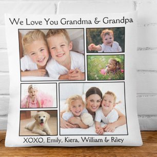 Coussin Collage photo grand-parents
