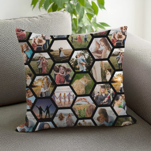 Coussin Collage photo Motif Hexagon géométrique