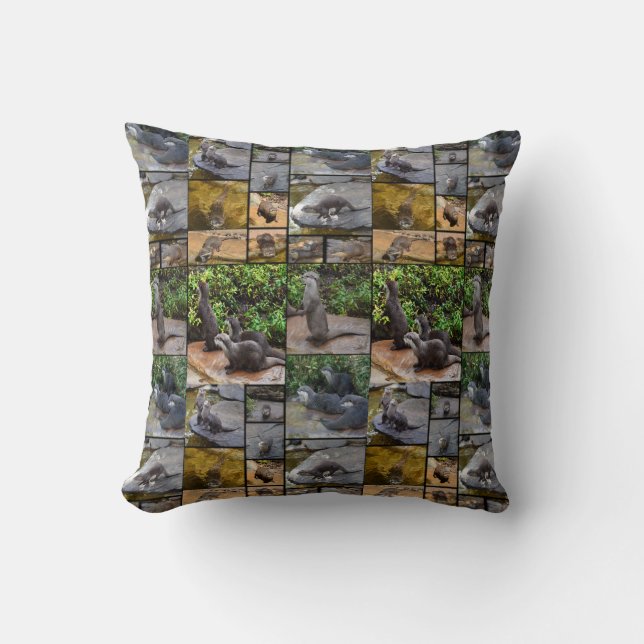 Coussin Collage Photo Otter, Jeter Coussin. (Recto)