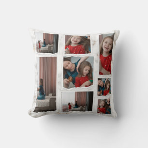 Coussin Collage photo personnalisé 8 huit Élégant Moderne 