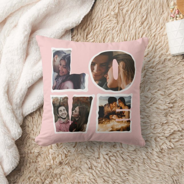 Coussin Collage photo personnalisé AMOUR Saint-Valentin (Couverture)
