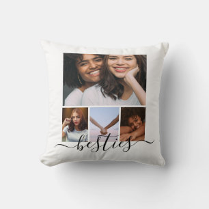 Coussin Collage photo personnalisé avec texte et photos d'