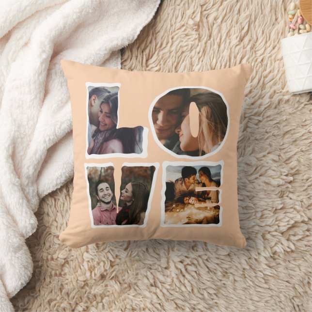 Coussin Collage photo personnalisé Cadeau romantique d'AMO (Couverture)