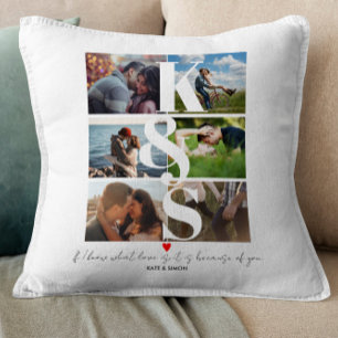 Coussin Collage Photo Personnalisé Couples Cadeau Personna