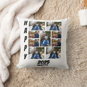 Coussin Collage photo personnalisé de souvenirs heureux 20