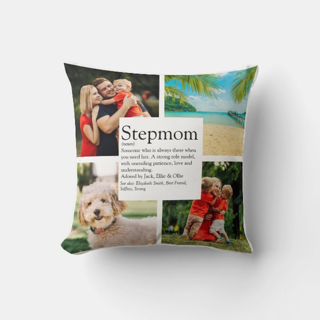 Coussin Collage photo personnalisé pour belle-mère Définit (Recto)