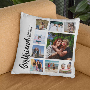 Coussin Collage photo personnalisé pour petite amie