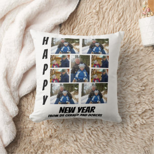 Coussin Collage photo personnalisé simple Bonne Année 9