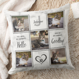 Coussin Collage photo personnalisé Unique Cat Memorial