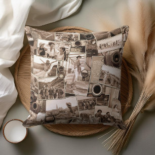 Coussin Collage photo vintage Sepia ID1066