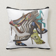 Coussin collaged d'impression de talons stylets