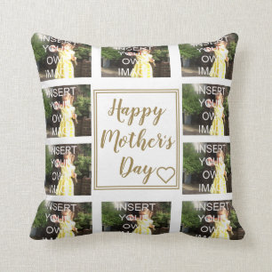 Coussin Collecte de photos sur mesure de la fête des mèr