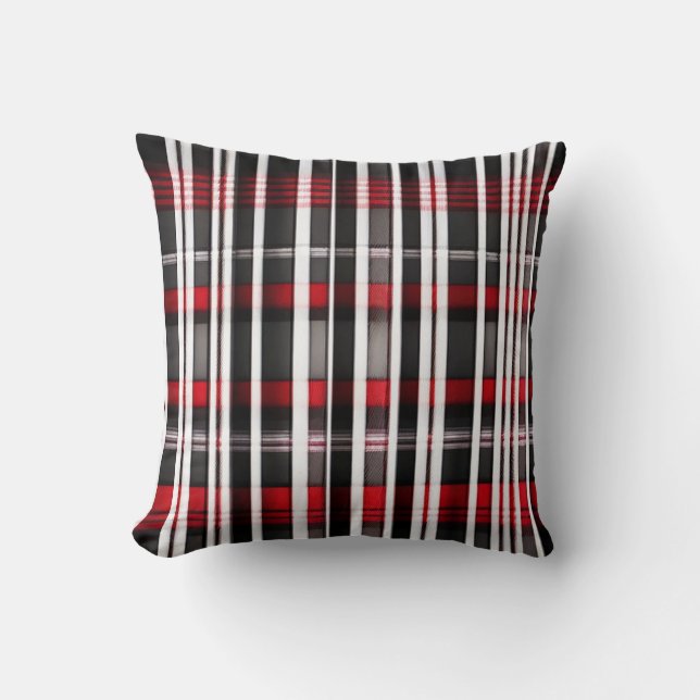 Coussin Collection Abstraite de plaid rouge (Recto)