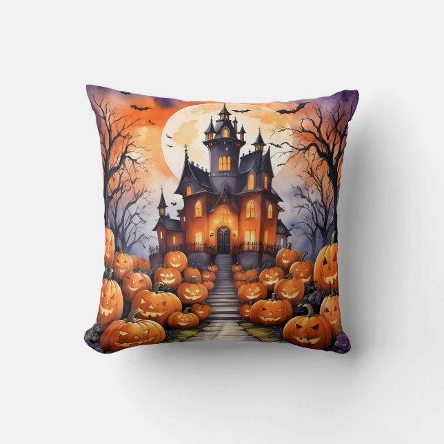 Coussin Collection Citrouille moderne Halloween d'automne (Recto)