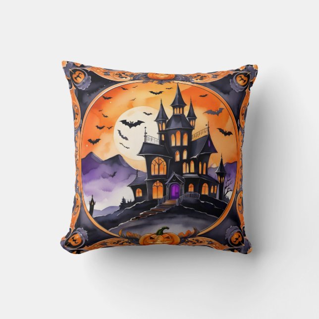 Coussin Collection d'automne Citrouille moderne Halloween (Recto)