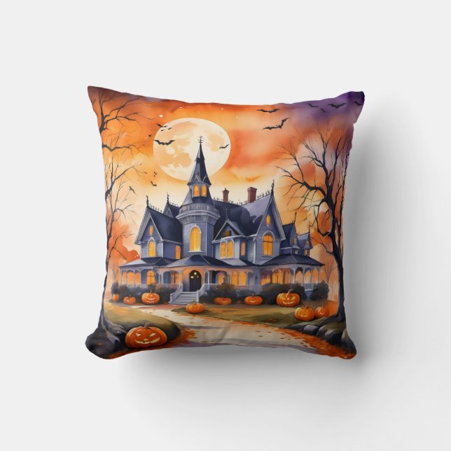 Coussin Collection d'automne Citrouille tendance d'Hallowe (Recto)