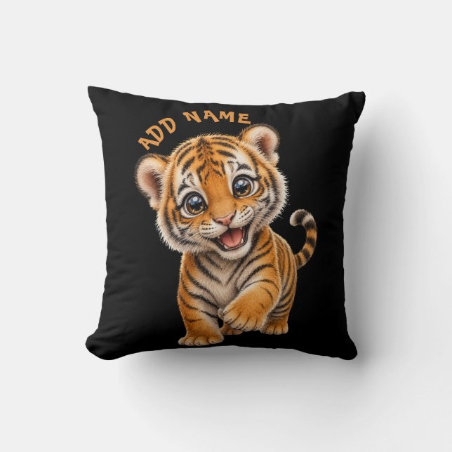 Coussin Collection de bébé animaux mignons et actifs Tigre (Recto)