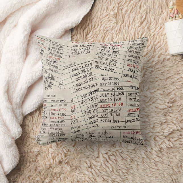 Coussin Collection de cartes de bibliothèque ancienne (Couverture)