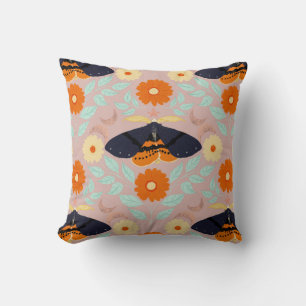 Coussin Collection de papillons botaniques fantaisistes