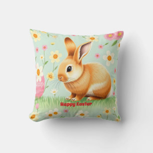 Coussin Collection de Pâques de lapin de vacances moderne