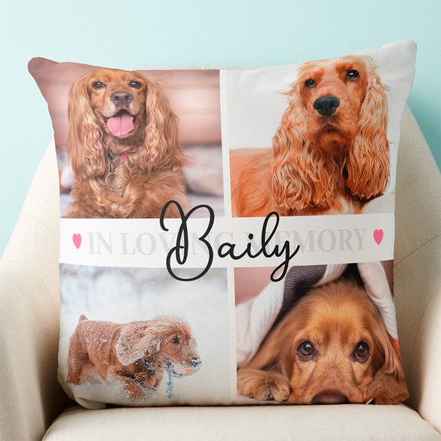 Coussin Collection de photos personnalisées 8 Chien Chat R (Pet Memorial Pillow)