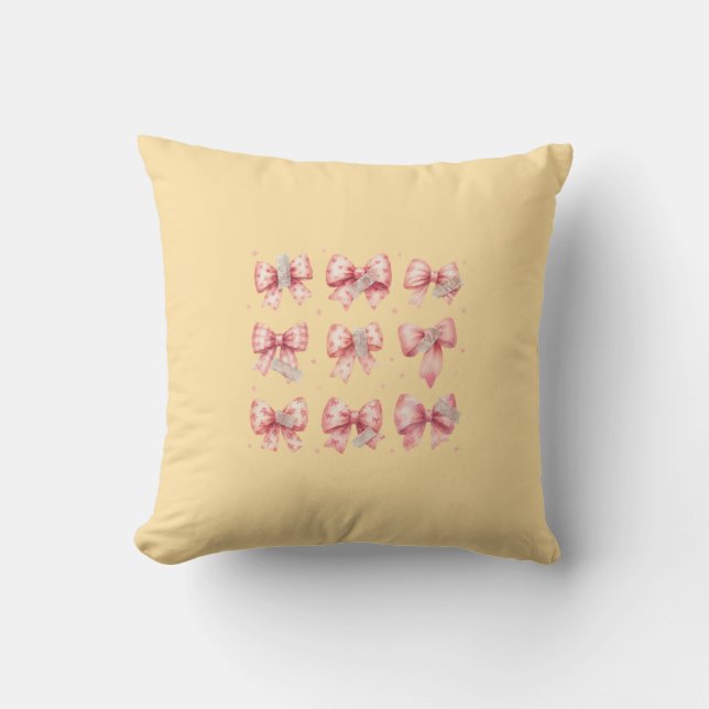 Coussin Collection de ruban à arc rose aquarelle washi (Recto)
