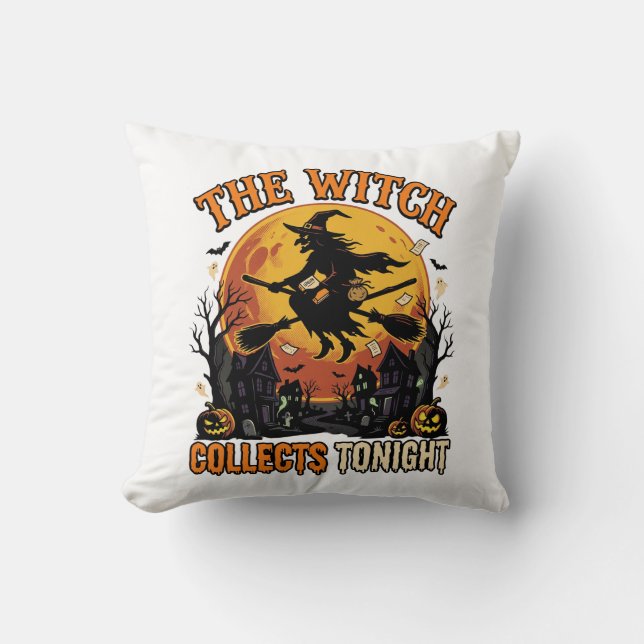 Coussin Collection de sorcière d'Halloween Humour (Recto)