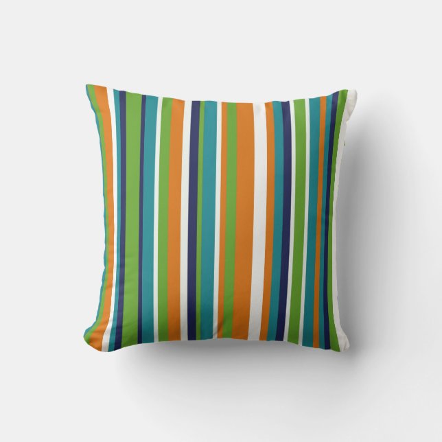 Coussin Collection Feuille Monstera Stripes colorées (Recto)